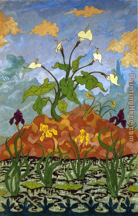 Arums and Purple and Yellow Irises painting - Paul Ranson Arums and Purple and Yellow Irises art painting